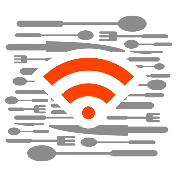 Κουζίνα μενού έγχρωμο λογότυπο wifi web — Διανυσματικό Αρχείο