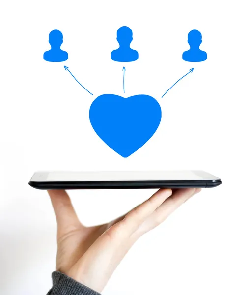 Business heart like Internet social network — Stock Photo, Image
