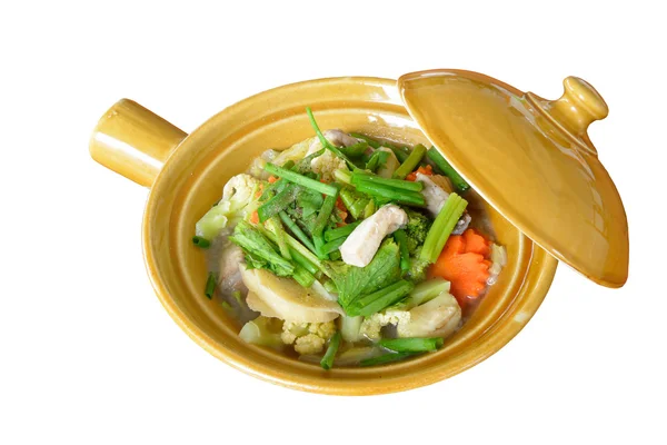 Ugnsbakad fisk med grönsaker, thaimat — Stockfoto