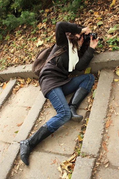 Woman photographer — Stock Photo, Image