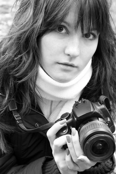 女摄影师γυναίκα φωτογράφος — 图库照片