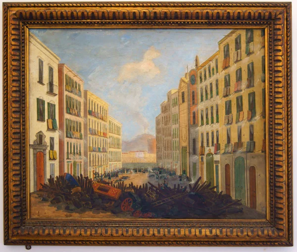 Ingots Painting "The barrikada at Santa Brigida" — Stock Photo, Image