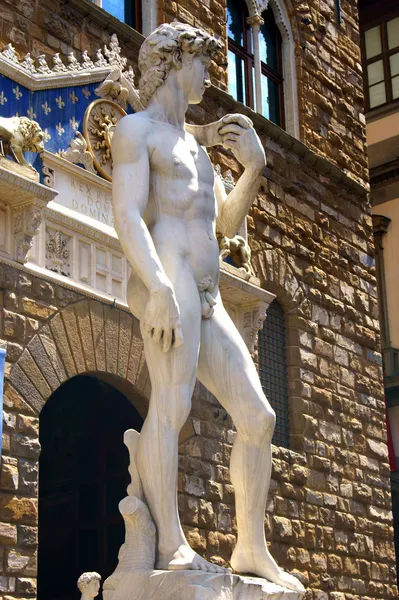 Statue von David auf der Piazza della Signoria — Stockfoto