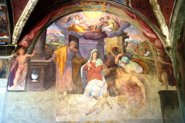 サンタ・マリア ・ ノヴェッラ教会の修道院のフレスコ画 — ストック写真