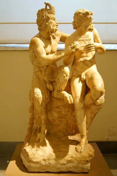 Guy and satyr — Stock Photo, Image