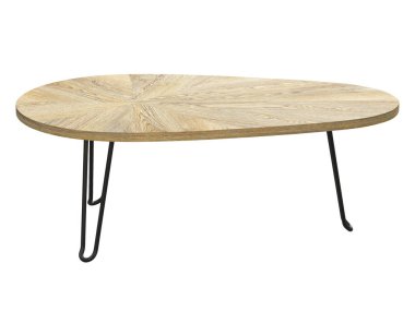 Metal tabanlı modern tarz yuva masası ve beyaz arka planda ahşap kaplama. Modern, Loft, İskandinav iç mimarisi. 3d hazırlayıcı