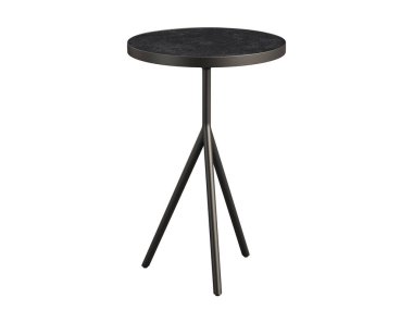 Minimalist stil ince sehpa, üç bacaklı taban ve beyaz arka planda taş kaplama. Modern, Loft, İskandinav iç mimarisi. 3d hazırlayıcı