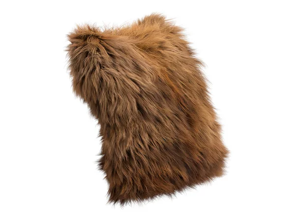 Brown Fluffy Square Eco Fur Throw Pillow Accent Pillow Cotton — Stock Photo, Image