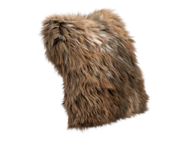 Brown Fluffy Square Eco Fur Throw Pillow Accent Pillow Cotton — Stock Photo, Image