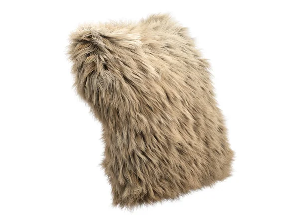 Beige Fluffy Square Eco Fur Throw Pillow Bantal Aksen Dengan Stok Gambar Bebas Royalti