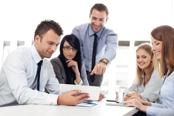 Group of business working with digital tablet Stock Picture