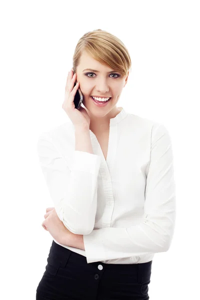 Businesswoman talking on phone — Stock Photo, Image