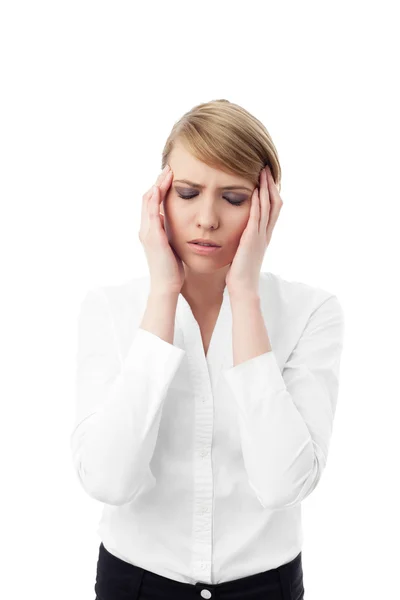 Business woman head ache — Stock Photo, Image