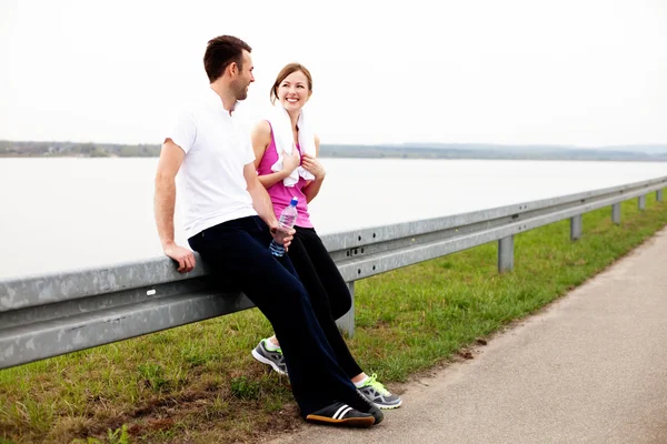 Young couple rest after sport activity — Stock Photo, Image