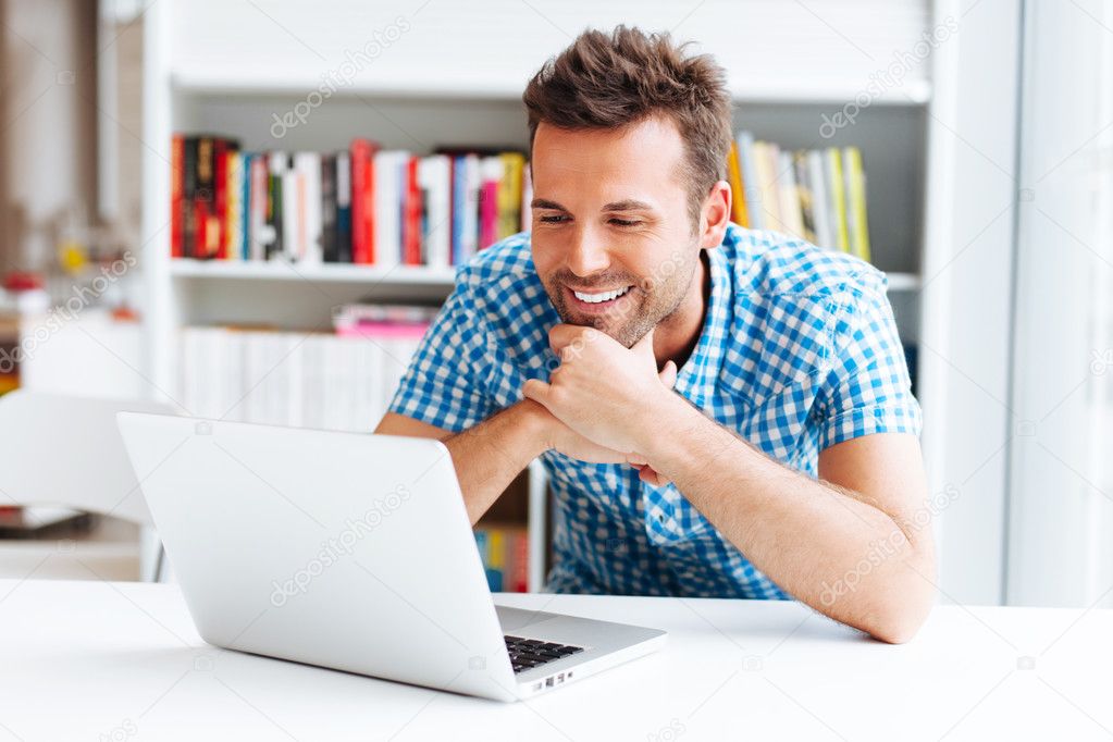 Student in library