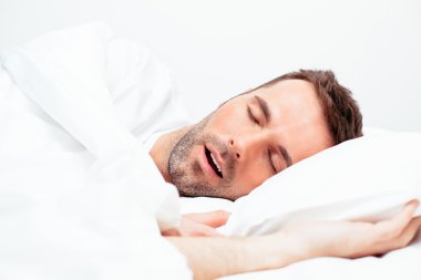 Man sleeping with open mouth clipart