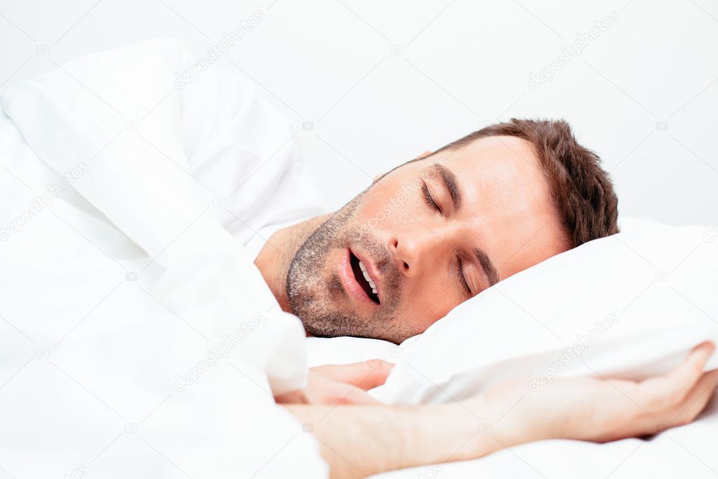 Man sleeping with open mouth