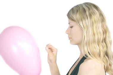 stüdyoda izole bir genç kız