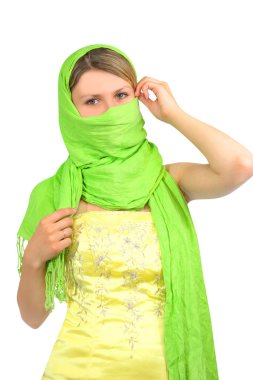 stüdyoda izole bir genç kız