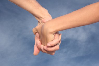 bir ebeveyn ve çocuk el