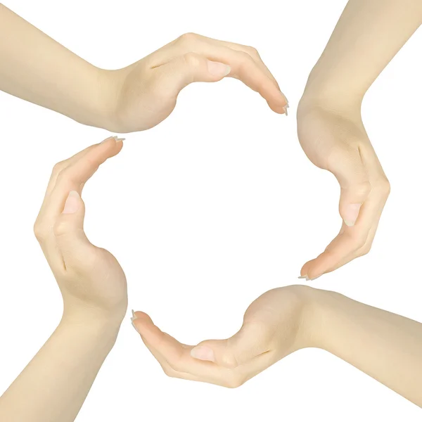 Mains faisant un cercle — Photo