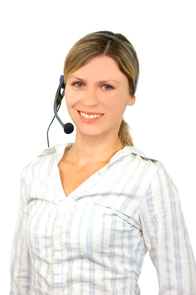 Girl operator — Stock Photo, Image