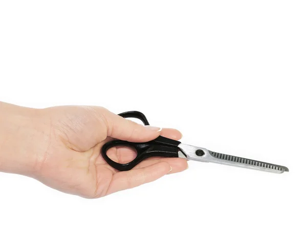 One hand with scissors — Stock Photo, Image
