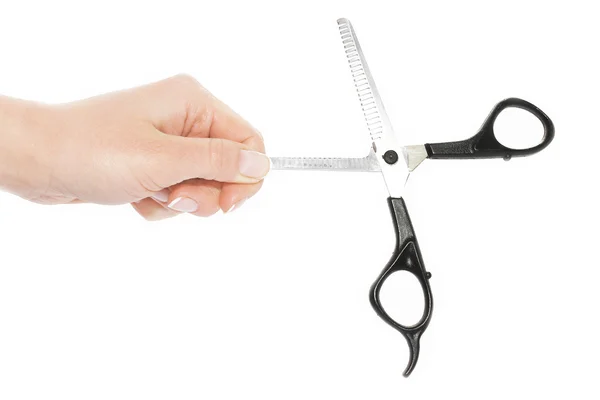 One hand with scissors — Stock Photo, Image