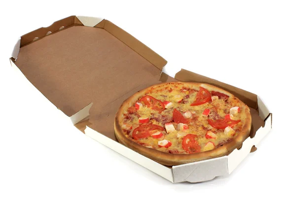 Pizza de pepperoni em branco — Fotografia de Stock