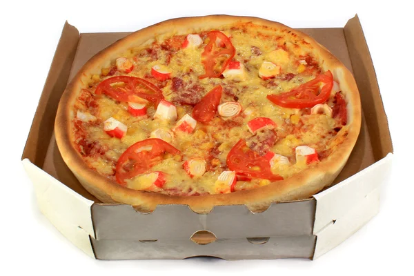 Pepperoni Pizza on White — Stock Photo, Image