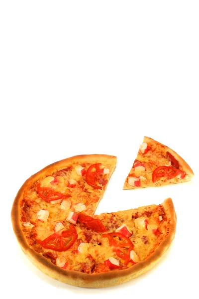 Pepperoni Pizza on White — Stock Photo, Image