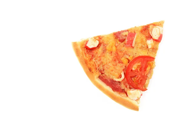Pepperoni pizza op wit — Stockfoto
