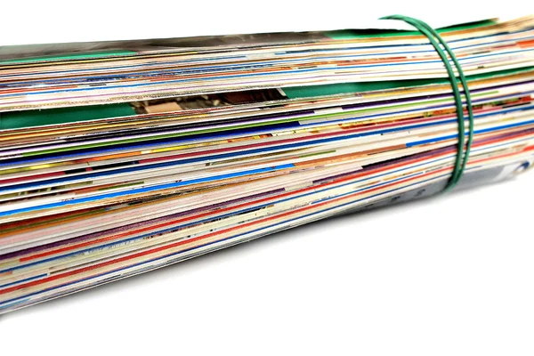 Stack of magazines isolated — Stock Photo, Image