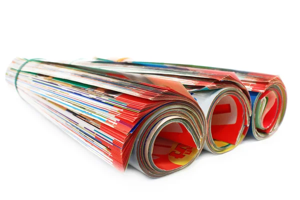 Stack of magazines isolated — Stock Photo, Image