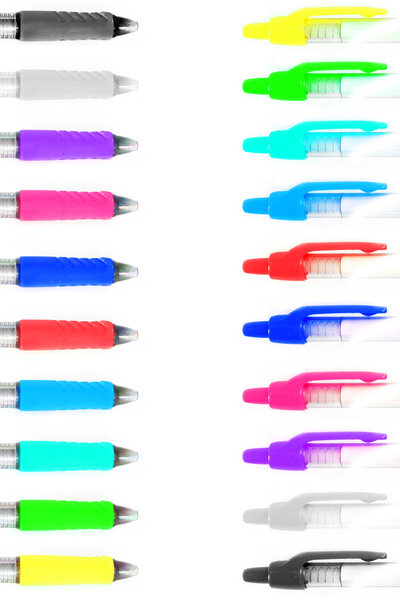 Multi-coloured felt-tip pens