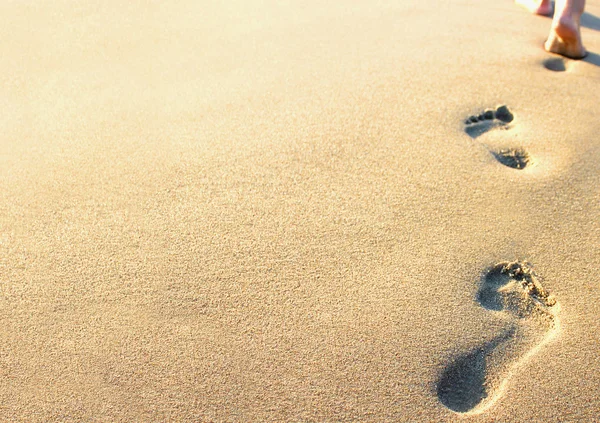 Empreintes de pas dans le sable — Photo