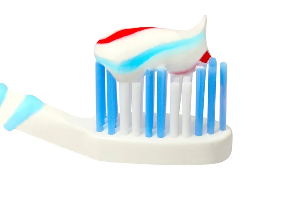 แปรงสีฟันและยาสีฟัน — ภาพถ่ายสต็อก
