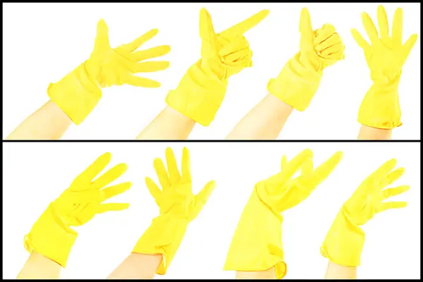 Yellow gloves — Stock Photo, Image