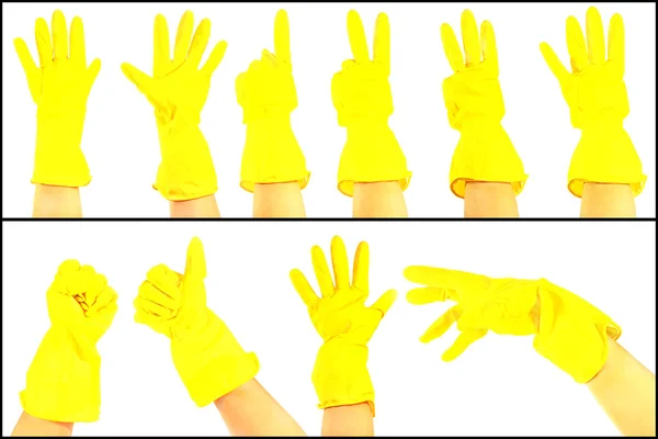 Yellow gloves — Stock Photo, Image