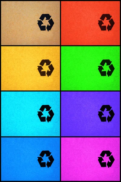 Recycling-Symbol auf weißem Hintergrund — Stockfoto