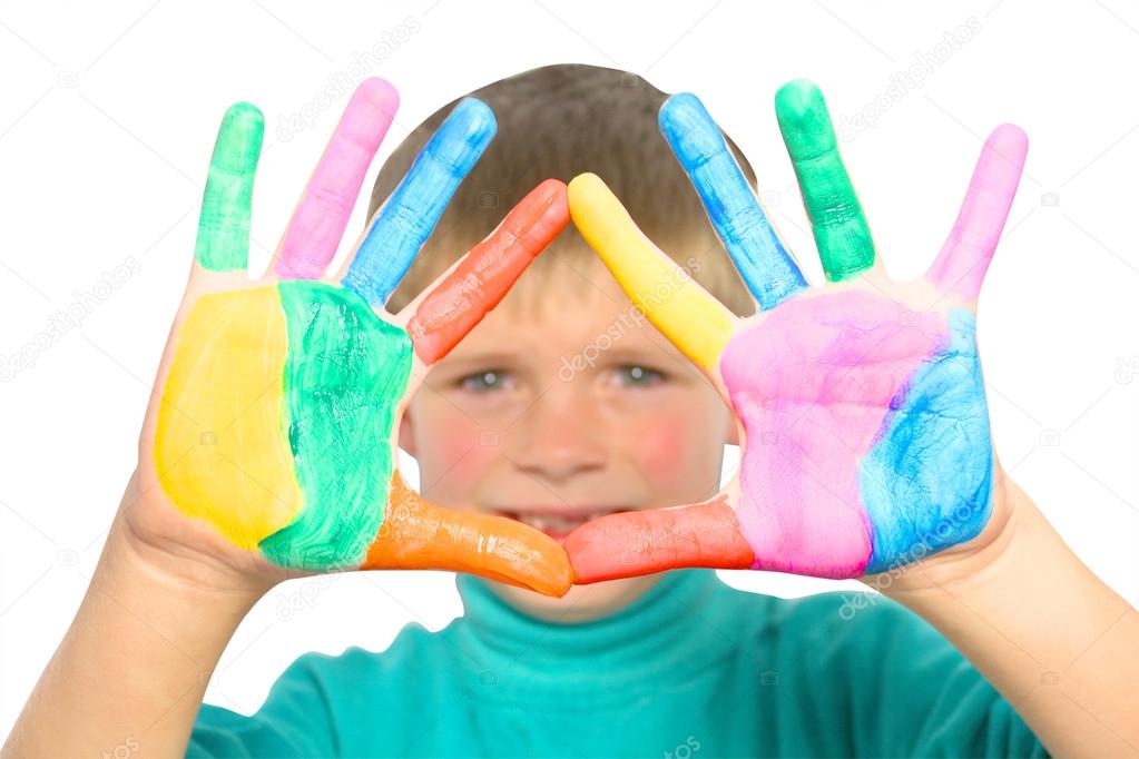 Child's hand painted colors
