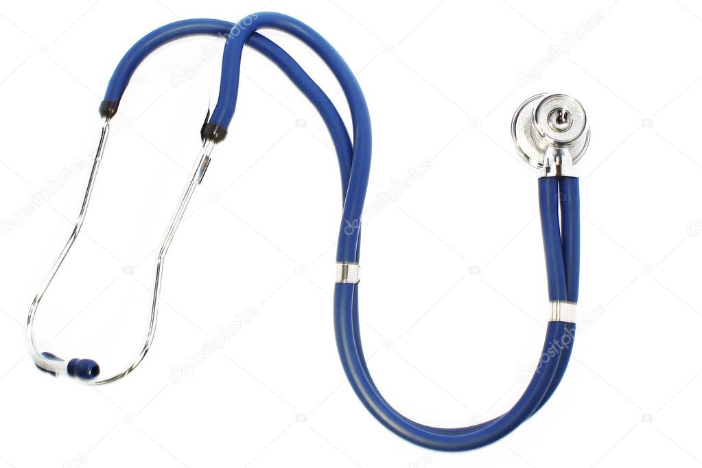 The stethoscope on white background