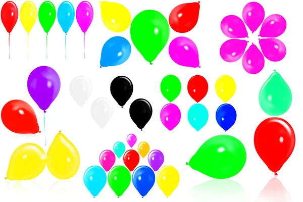 Balões isolados sobre um fundo branco — Fotografia de Stock