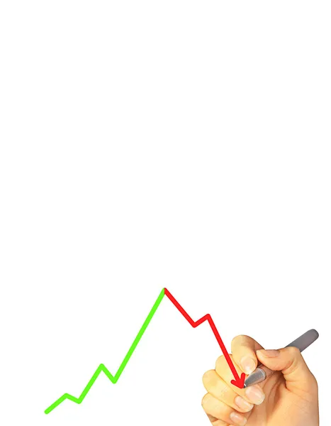 Business hand drawing graph — Stock Photo, Image