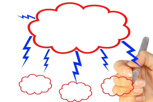 Businessman Drawing Cloud — Stock Photo, Image