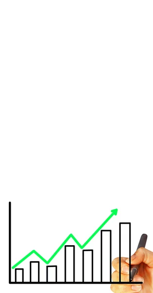 Hand Rita grafen isolerad på vit bakgrund — Stockfoto