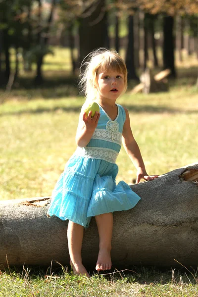 Little girl on a picnic — Stock Photo, Image