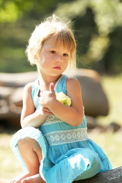 Meisje op een picknick — Stockfoto