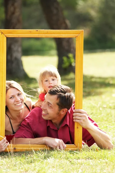 Family in a frame — Stock Photo, Image