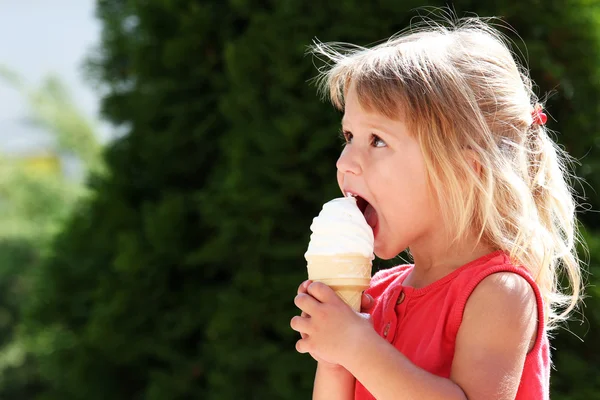 子供のアイスクリーム添え — ストック写真